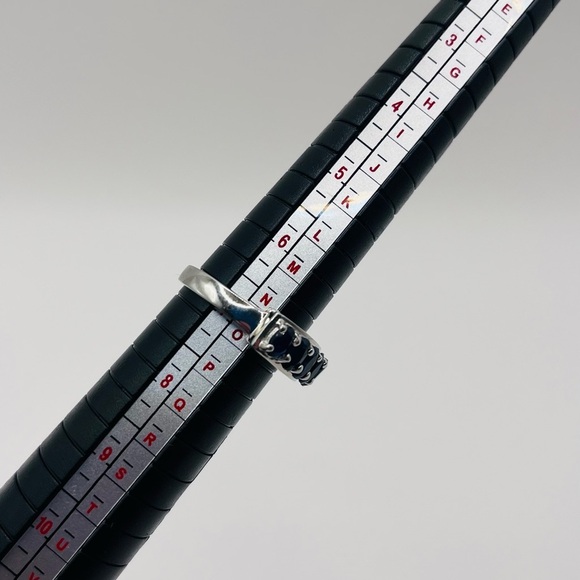 Natural Blue Sapphire Sterling Silver Ring - Picture 9 of 13